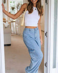 TK High Waisted Light Blue Wide leg Jeans