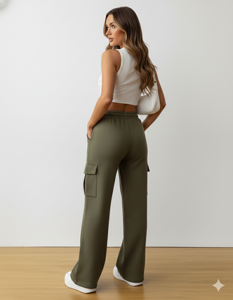 TK High Waisted Gray Cargo Trouser