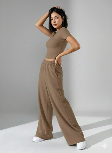 TK High Waisted Brown Wideleg Trouser