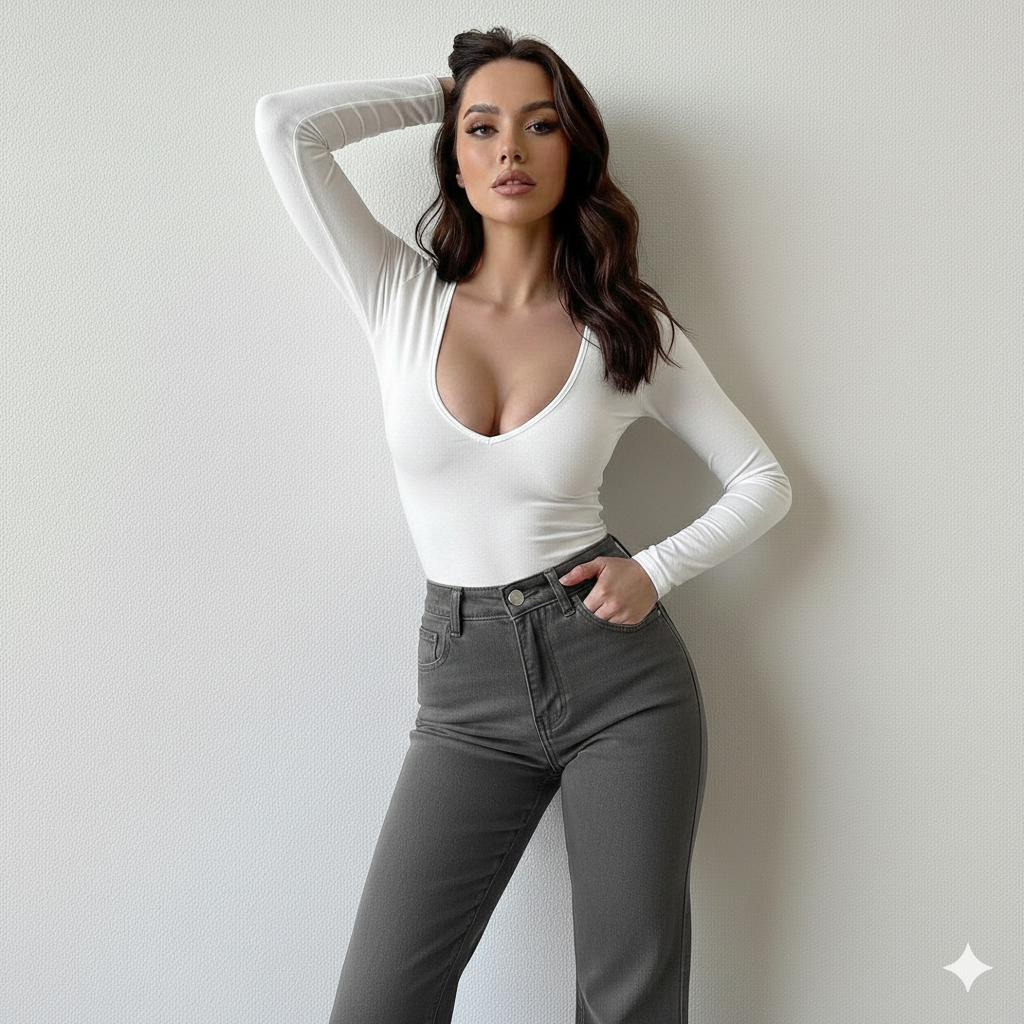 TK High Waisted Grey Flare Jeans