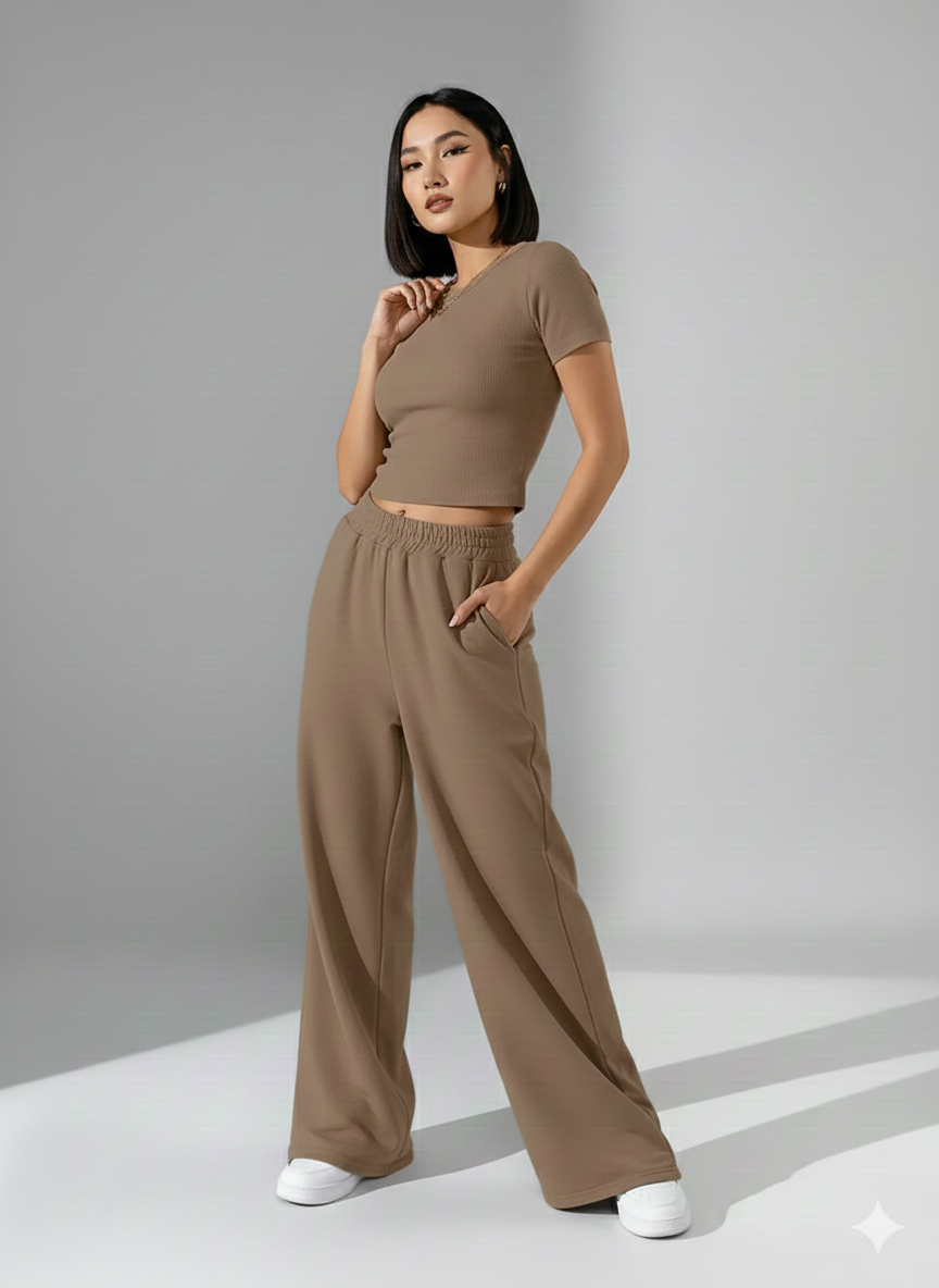 TK High Waisted Brown Wideleg Trouser