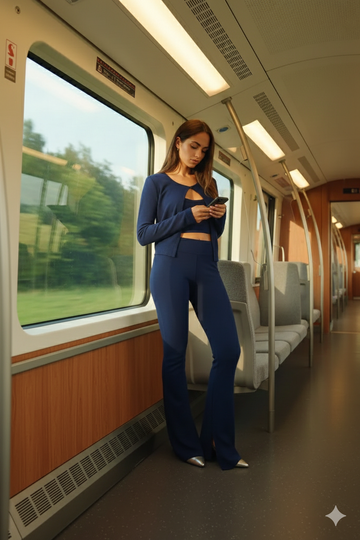 TK High Waisted Blue Flare Trouser