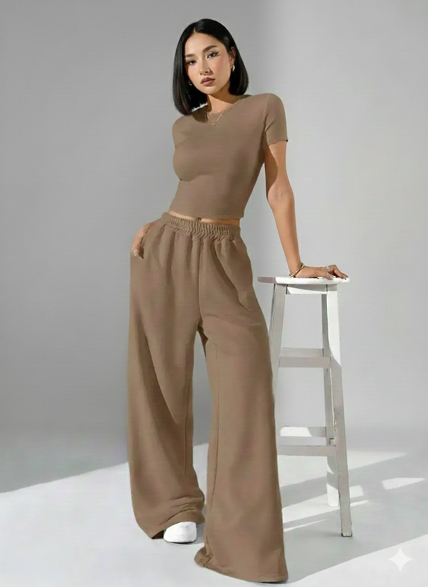 TK High Waisted Brown Wideleg Trouser