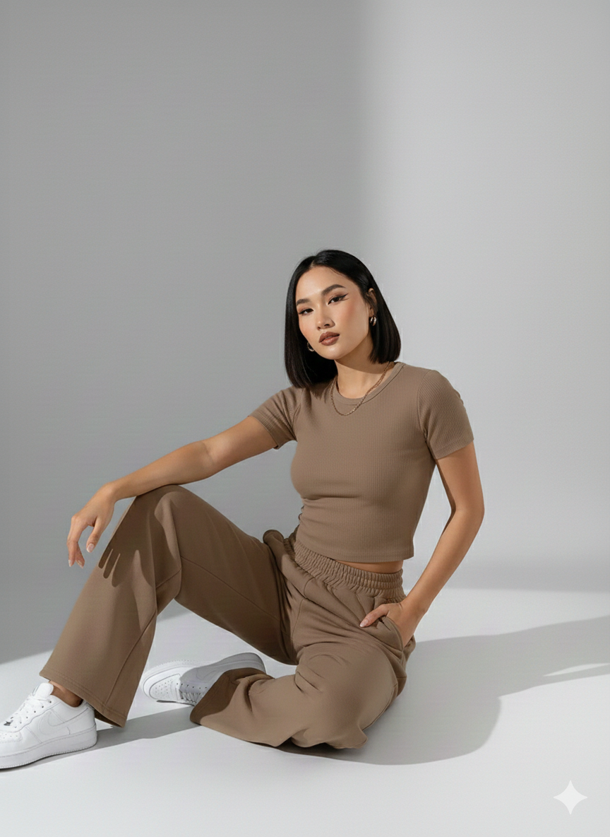 TK High Waisted Brown Wideleg Trouser