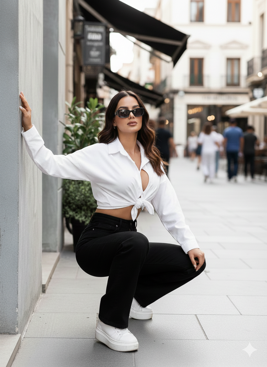 TK High Waisted Black Loose Mom Jeans