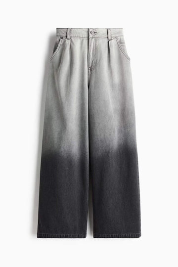 TK High Waisted Two Tone Wide leg Jeans