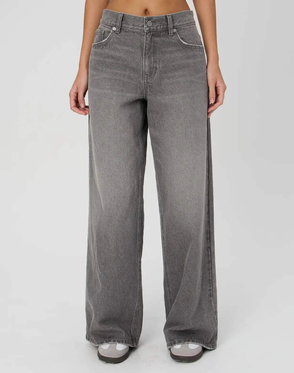 TK High Waisted Dark Grey Wide leg Jeans