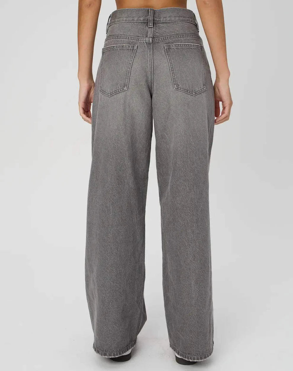 TK High Waisted Dark Grey Wide leg Jeans