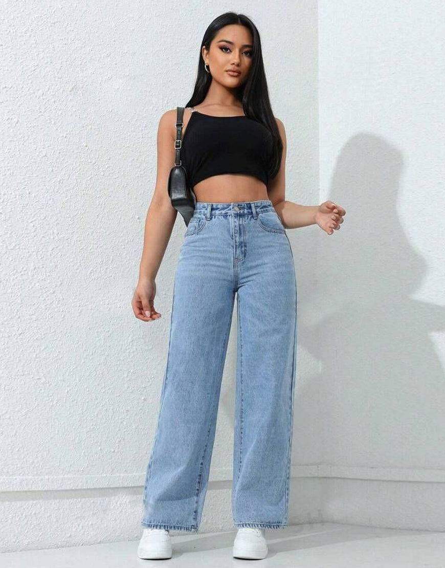 TK High Waisted Light Blue Loose Mom Jeans