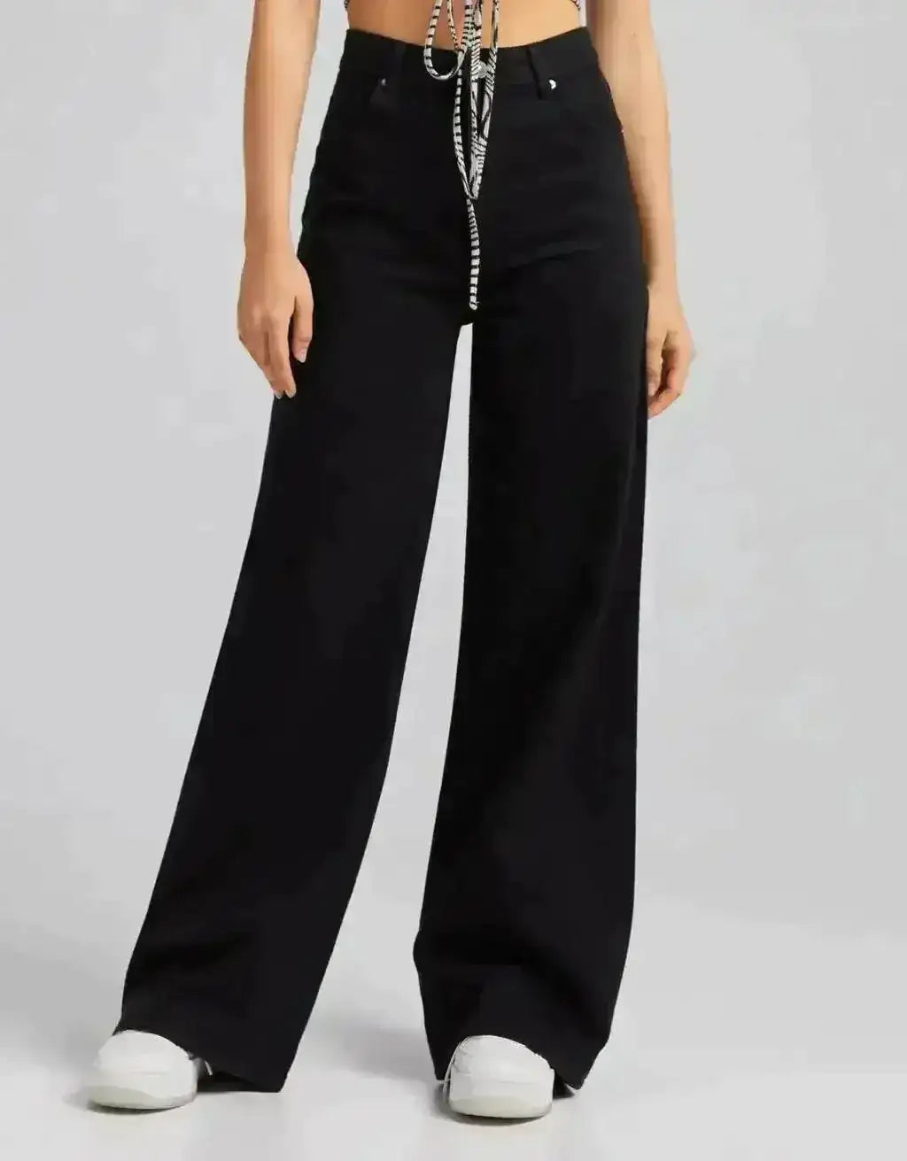 TK High Waisted Black Wide leg Jeans